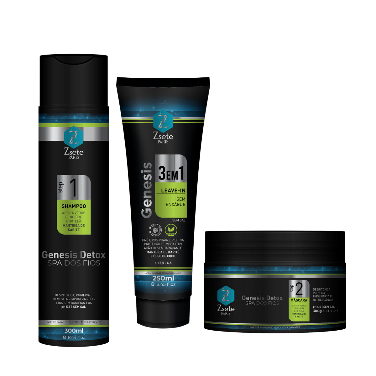 KIT GENESIS DETOX ZSETE PARIS - MANUTENÇÃO E SPA CAPILAR