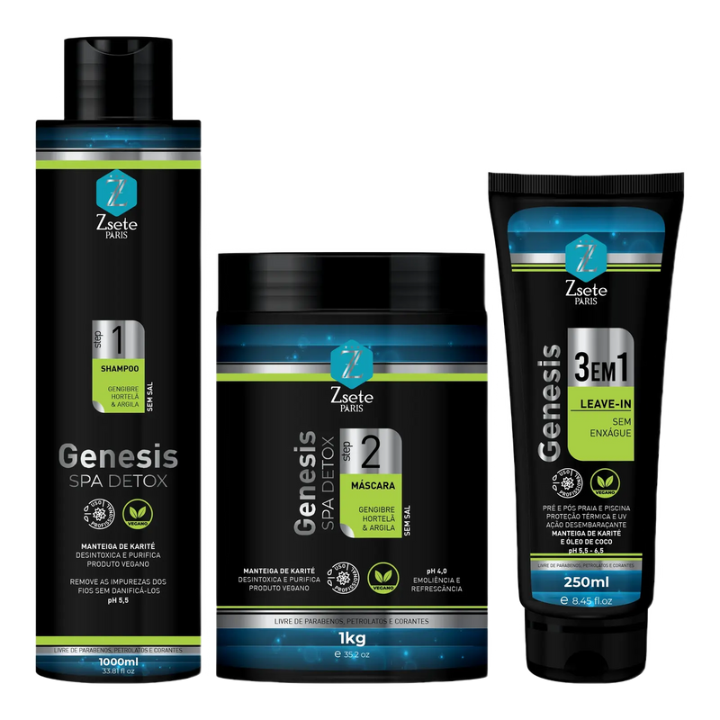 KIT PROFISSIONAL GENESIS DETOX ZSETE PARIS - MANUTENÇÃO E DESINTOXICAÇ
