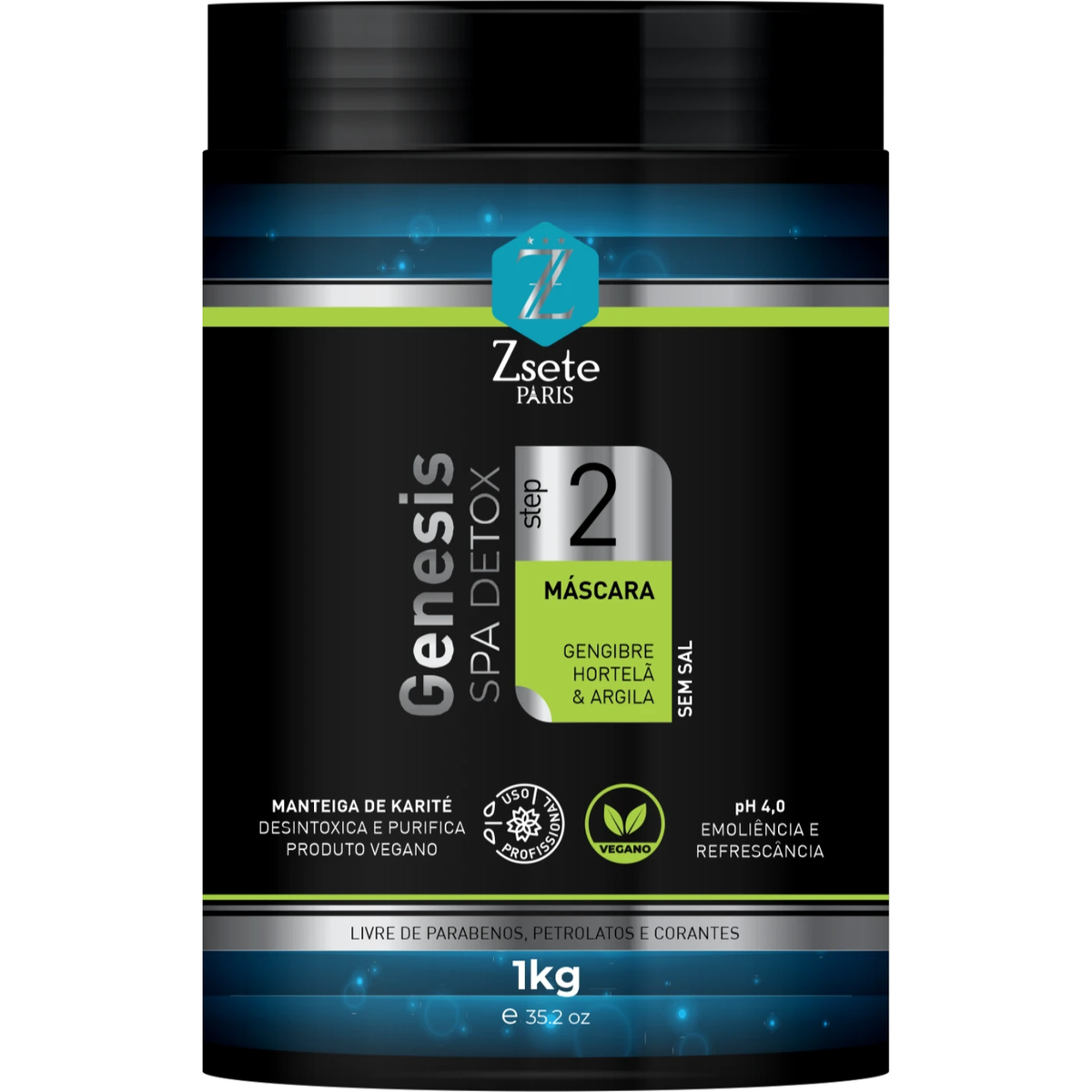 MÁSCARA PROFISSIONAL GENESIS DETOX - MANUTENÇÃO E SPA CAPILAR 1 KG
